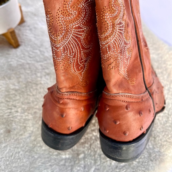 *Jar Boots | Orange Ostrich Leather Western Boot Size 20/13 - Picture 4 of 15
